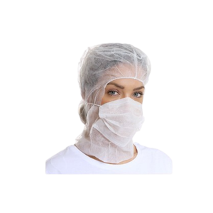 Σκούφος αστροναύτη με μάσκα non-woven λευκός F.Bosch - 100 τμχ
